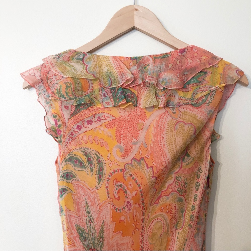 ralph lauren black label floral silk paisley dress - Picture 4 of 8